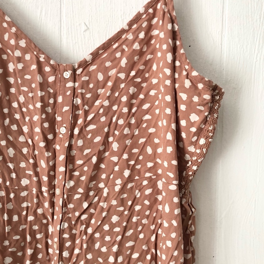 Abercrombie & Fitch Taupe Brown Polka-dot Babydoll Summer Dress